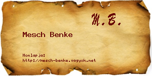 Mesch Benke névjegykártya
